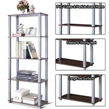 Load image into Gallery viewer, 5-Tier Multi-Functional Storage Shelves Rack Display Bookcase-Coffee