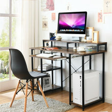Load image into Gallery viewer, 47" Computer Desk Writing Study Table with Keyboard Tray and Monitor Stand