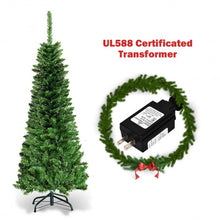Load image into Gallery viewer, 4.5 ft Pre-Lit Hinged Artificial Fir Pencil Christmas Tree-Warm White