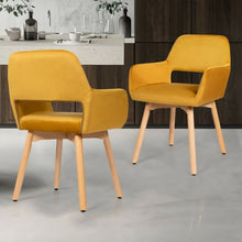 Load image into Gallery viewer, Set of 2 Modern Accent Armchairs-Yellow