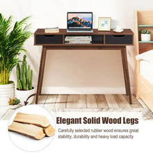 Load image into Gallery viewer, Stylish Computer Desk Workstation with 2 Drawers and Solid Wood Legs-Walnut