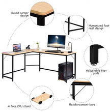 Load image into Gallery viewer, L Shaped Desk Corner Computer Desk PC Laptop Gaming Table Workstation-Natural