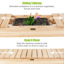 Load image into Gallery viewer, Garden Potting Bench Workstation Table with Sliding Tabletop Sink Shelves