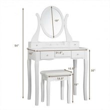 Load image into Gallery viewer, Vanity Set with Removable Makeup Organizer-White