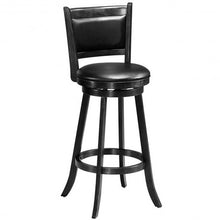 Load image into Gallery viewer, Set of 2 29" Swivel Bar Height Stool Wood Dining Chair Barstool-Black