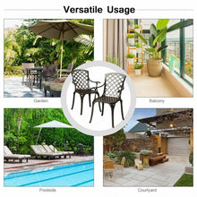 Load image into Gallery viewer, Outdoor Aluminum Dining Set of 2 Patio Bistro Chairs