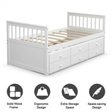 Load image into Gallery viewer, Alternative Twin Captain's Bunk Bed-White
