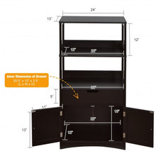 Load image into Gallery viewer, Bathroom Storage Cabinet with Drawer and Shelf Floor Cabinet-Espresso
