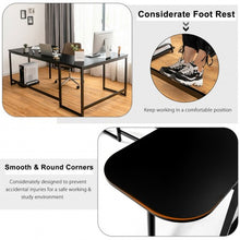 Load image into Gallery viewer, 79" U-Shaped Computer Desk with CPU Stand for Home Office -Black