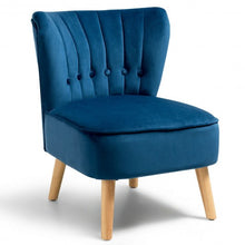Load image into Gallery viewer, Armless Accent Chair Tufted Velvet Leisure Chair-Blue
