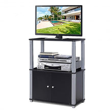 Load image into Gallery viewer, TV Stand Component Console Multipurpose Shelf with Storage Cabinet-Black