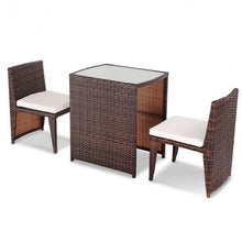 Load image into Gallery viewer, 3 pcs Cushioned Outdoor Wicker Patio Set