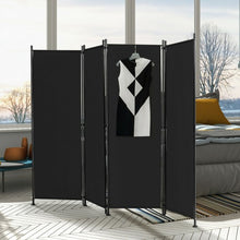 Load image into Gallery viewer, 4-Panel Room Divider Folding Privacy Screen-Black