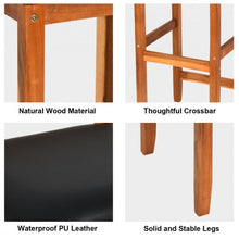 Load image into Gallery viewer, Set of 2 Acacia Solid Wood Counter Height Bar Stool