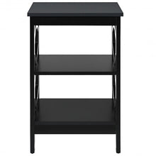 Load image into Gallery viewer, 3-tier Nightstand Sofa Side End Accent Table-Black