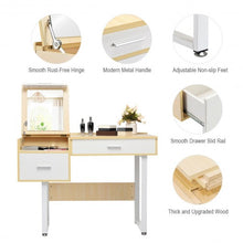 Load image into Gallery viewer, Makeup Table Writing Desk with Flip Top Mirror