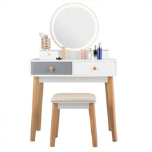 Load image into Gallery viewer, Set 3 Vanity Table Color Lighting Modes Make Up Table & Stool Set