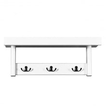 Load image into Gallery viewer, Entryway Hanging Wood Coat Rack with 3 Double Hooks-White