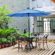 Load image into Gallery viewer, 9Ft Solar LED Market Umbrella with Aluminum Crank Tilt 16 Strip Lights-Blue