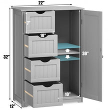 Load image into Gallery viewer, Standing Indoor Wooden Cabinet with 4 Drawers-Gray