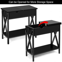 Load image into Gallery viewer, Flip Top End Table Sofa Side Console Table-Black