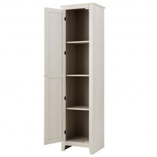 Load image into Gallery viewer, Linen Tower Bathroom Storage Cabinet Tall Slim Side Organizer with Shelf-White