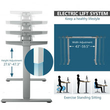 Load image into Gallery viewer, Electric Adjustable Standing up Desk Frame Dual Motor with Controller-Gray