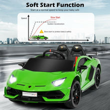 Load image into Gallery viewer, 12 V Licensed Lamborghini SVJ RC Kids Ride On Car with Trunk and Music-Green