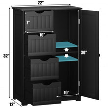 Load image into Gallery viewer, Standing Indoor Wooden Cabinet with 4 Drawers-Black