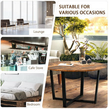 Load image into Gallery viewer, Round Industrial Style Cocktail Side Coffee Table With Metal Frame-Brown