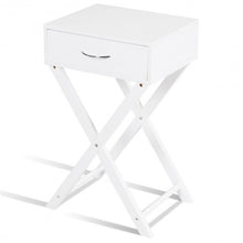 Load image into Gallery viewer, Campaign Style Modern X-Shape Accent Side End Table-White