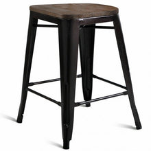 Load image into Gallery viewer, Copper Set of 2 Metal Wood Counter Chairs