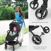 Load image into Gallery viewer, High Landscape Foldable Baby Stroller with Reversible Reclining Seat-Black