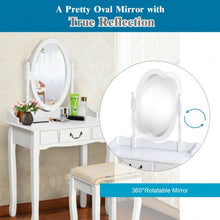 Load image into Gallery viewer, White Vanity Makeup Dressing Table with Rotating Mirror