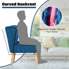 Load image into Gallery viewer, Leisure Chair and Ottoman Padded Velvet Tufted Sofa Set -Blue