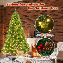 Load image into Gallery viewer, 6.5 Feet Pre-lit Hinged Christmas Tree with LED Lights