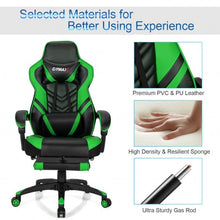 Load image into Gallery viewer, Adjustable Gaming Chair with Footrest for Home Office-Green
