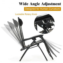 Load image into Gallery viewer, 2Pcs Folding Patio Rattan Zero Gravity Lounge Chair-Gray