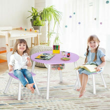 Load image into Gallery viewer, Wood Activity Kids Table and Chair Set with Center Mesh Storage for Snack Time and Homework-Purple