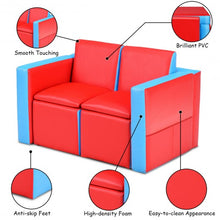 Load image into Gallery viewer, Multi-functional Kids Sofa Table Chair Set