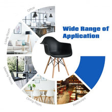 Load image into Gallery viewer, Set of 2 Mid Century Modern Molded Dining Arm Side Chair-Black