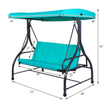Load image into Gallery viewer, 3 Seats Converting Outdoor Swing Canopy Hammock w/Adjustable Tilt Canopy