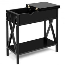Load image into Gallery viewer, Flip Top End Table Sofa Side Console Table-Black