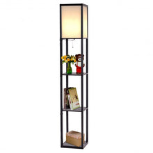 Load image into Gallery viewer, Modern Bedroom Shelf Floor Lamp w/ 3 Storage Shelves