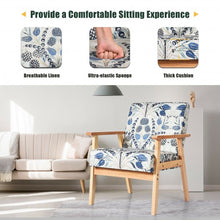 Load image into Gallery viewer, Modern Accent Armchair Fabric Lounge Chair with Rubber Wood Leg-Blue