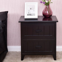 Load image into Gallery viewer, Nightstand End Side Table 2 Drawers Storage Wood Bedroom-Black