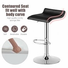 Load image into Gallery viewer, Set of 2 Adjustable PU Leather Backless Bar Stools-Black