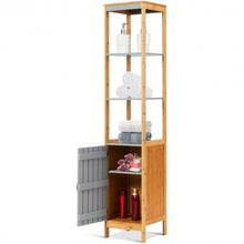 Load image into Gallery viewer, Bathroom Floor Cabinet Bamboo 5-Tier Concise Freestanding Storage Shelf