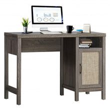 Load image into Gallery viewer, Rustic Computer Desk Writing Table Study Workstation with Storage Cabinet-Oak