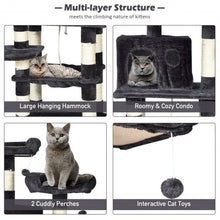 Load image into Gallery viewer, 55" Multi-Level Kitten Activity Tower with Hammock-Gray